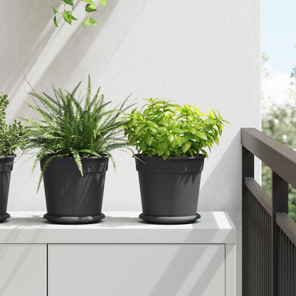 Plant Pots 24 pcs Black Ø 19 x 16 cm Plastic