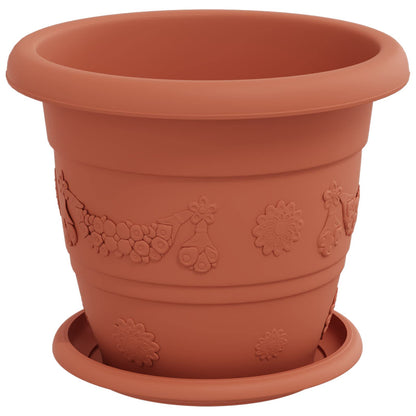 Plant Pots 6 pcs Brick Red Ø 22 x 18 cm Plastic