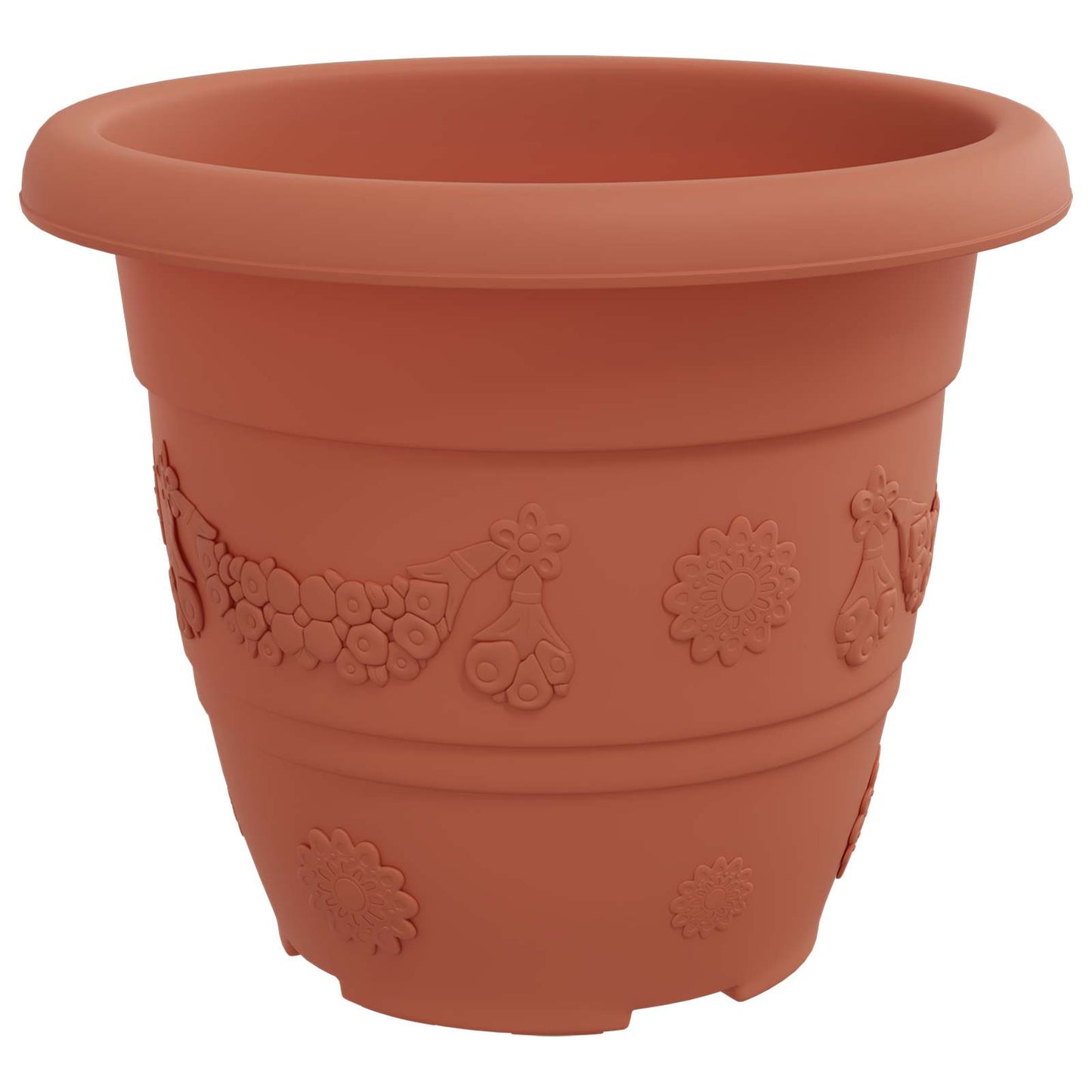 Plant Pots 6 pcs Brick Red Ø 22 x 18 cm Plastic