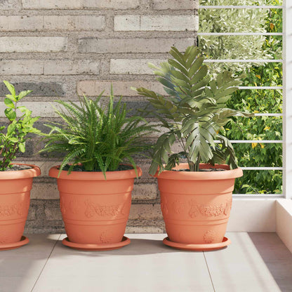 Plant Pots 6 pcs Brick Red Ø 26 x 21.5 cm Plastic