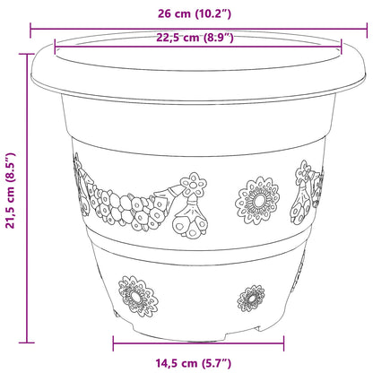 Plant Pots 6 pcs Brick Red Ø 26 x 21.5 cm Plastic