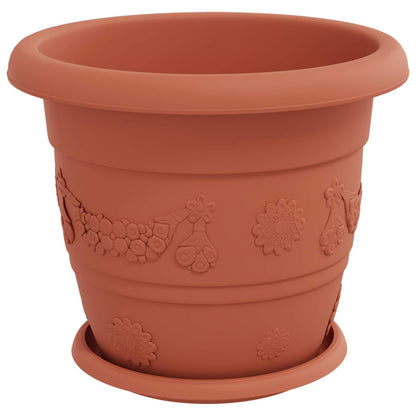 Plant Pots 6 pcs Brick Red Ø 30 x 25 cm Plastic