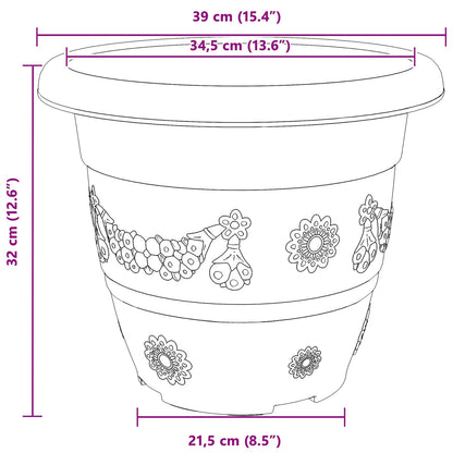 Plant Pots 6 pcs Brick Red Ø 39 x 32 cm Plastic