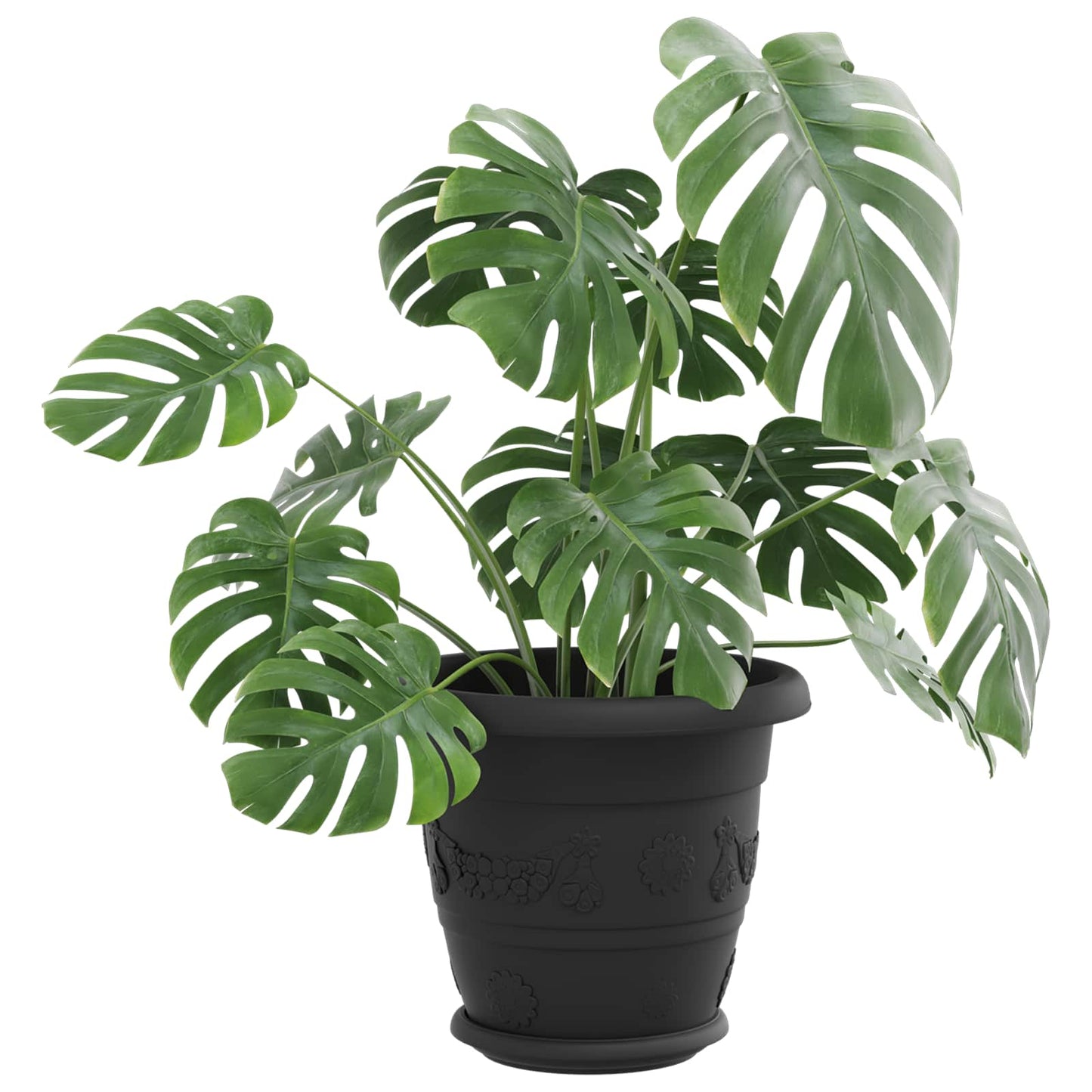 Plant Pots 6 pcs Black Ø 22 x 18 cm Plastic