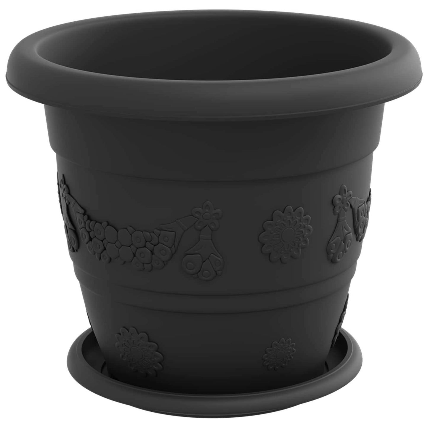Plant Pots 6 pcs Black Ø 26 x 21.5 cm Plastic