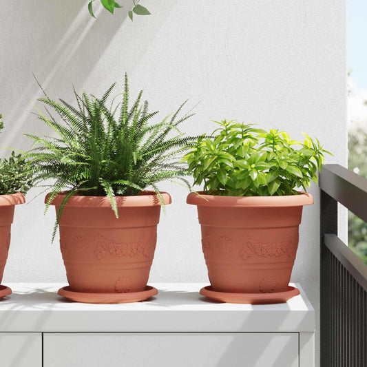 Plant Pots 24 pcs Brick Red Ø 22 x 18 cm Plastic