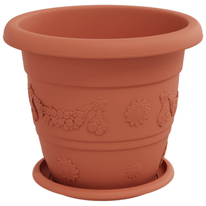 Plant Pots 24 pcs Brick Red Ø 26 x 21.5 cm Plastic