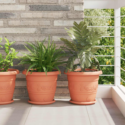 Plant Pots 24 pcs Brick Red Ø 30 x 25 cm Plastic
