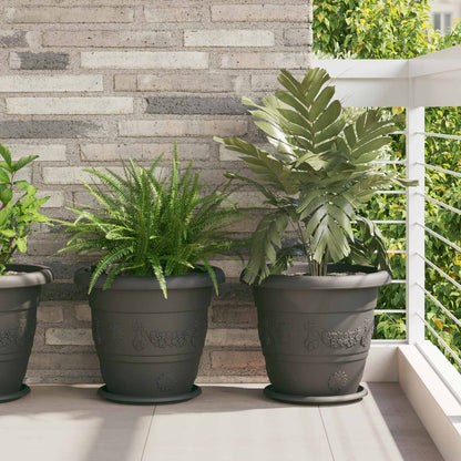 Plant Pots 24 pcs Black Ø 39 x 32 cm Plastic