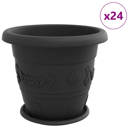 Plant Pots 24 pcs Black Ø 39 x 32 cm Plastic