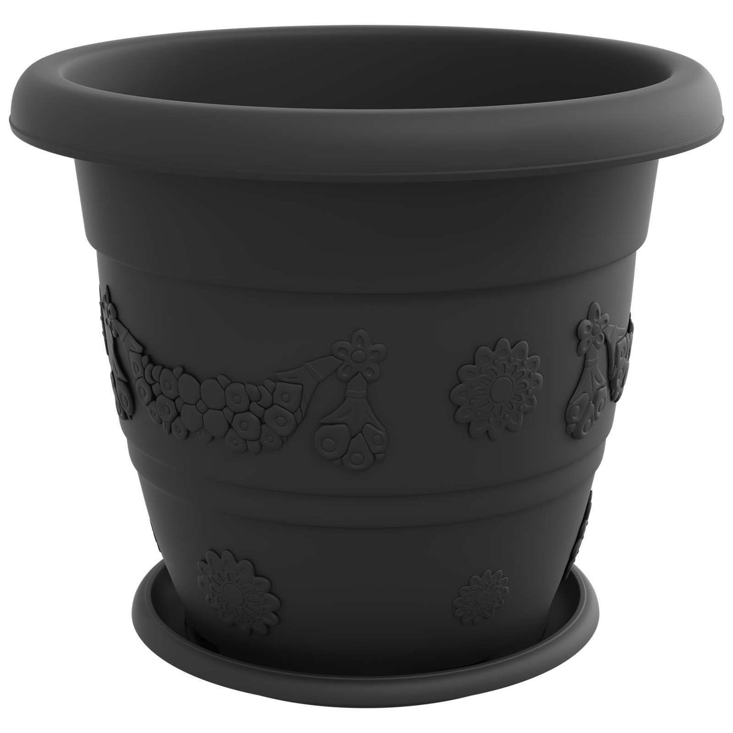 Plant Pots 24 pcs Black Ø 39 x 32 cm Plastic