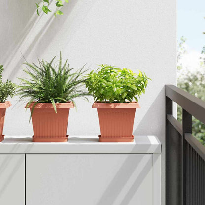 Plant Pots 6 pcs Brick Red 20 x 20 x 16 cm Plastic