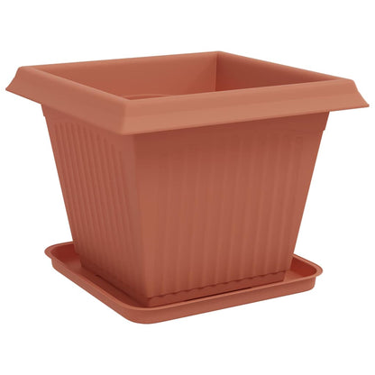 Plant Pots 6 pcs Brick Red 38 x 38 x 30 cm Plastic