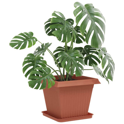 Plant Pots 6 pcs Brick Red 38 x 38 x 30 cm Plastic
