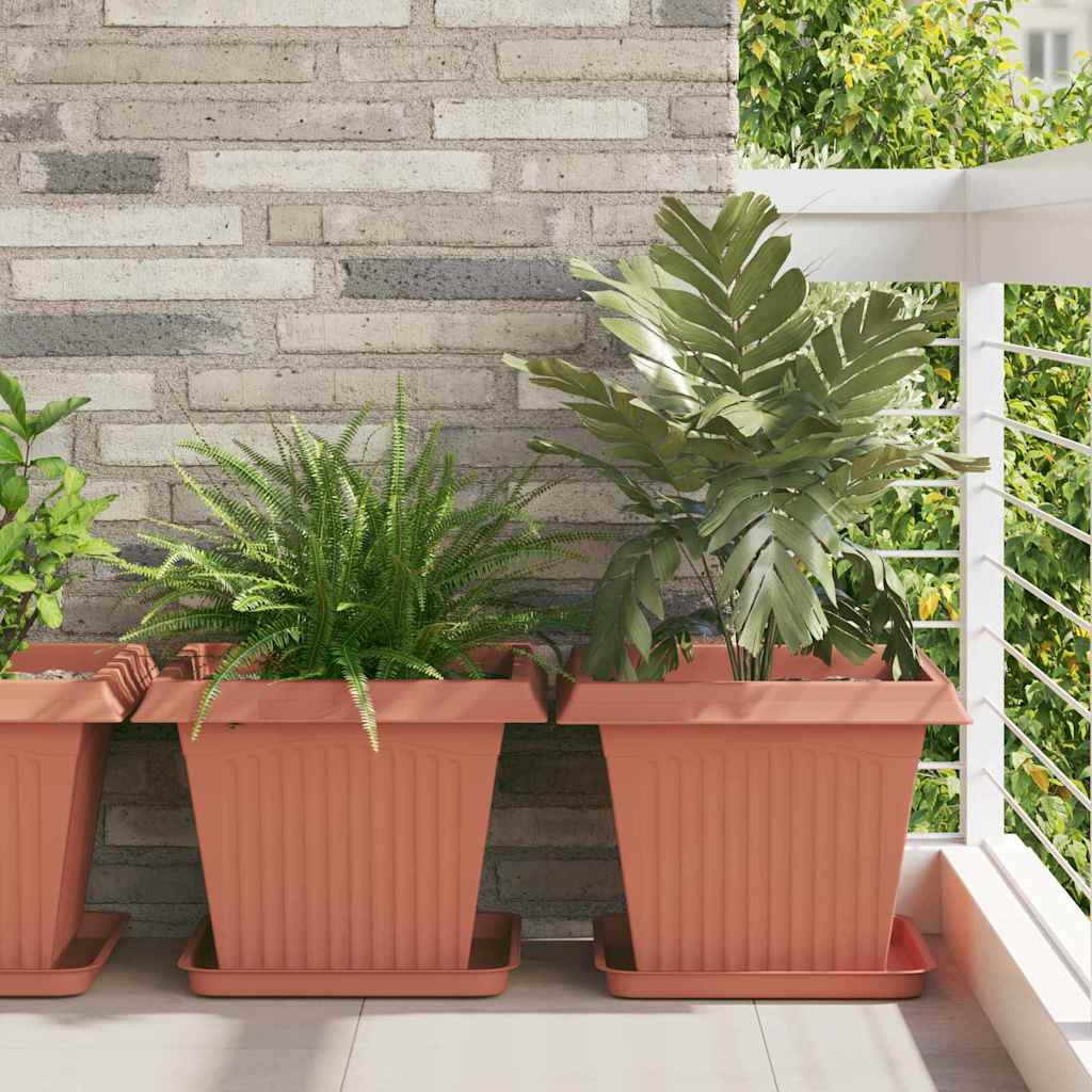 Plant Pots 6 pcs Brick Red 43 x 43 x 33.5 cm Plastic