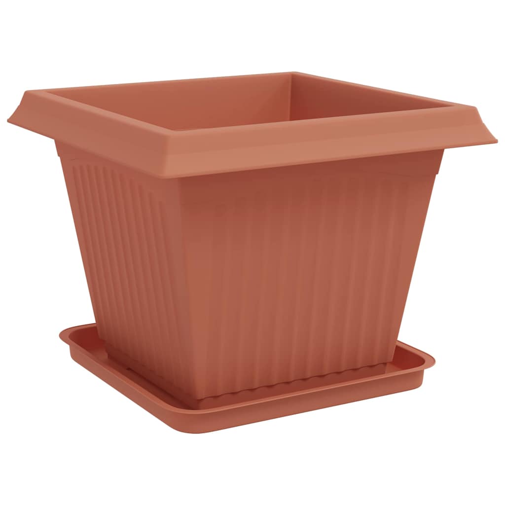 Plant Pots 6 pcs Brick Red 43 x 43 x 33.5 cm Plastic