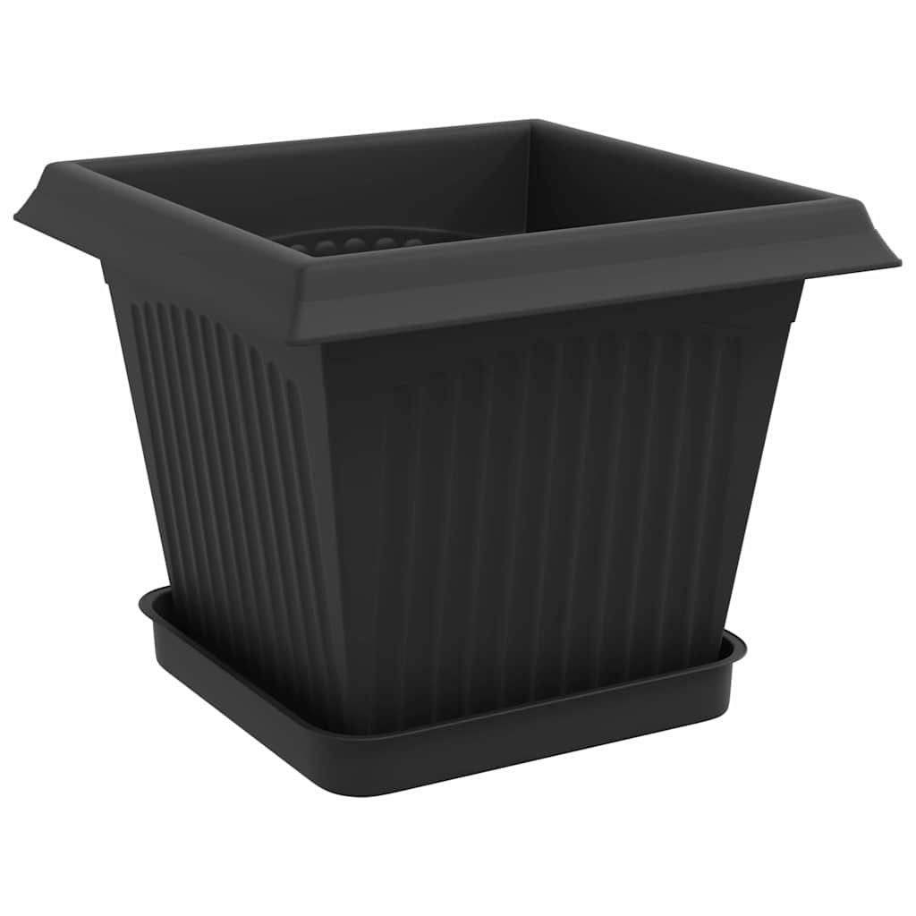 Plant Pots 6 pcs Black 20 x 20 x 16 cm Plastic