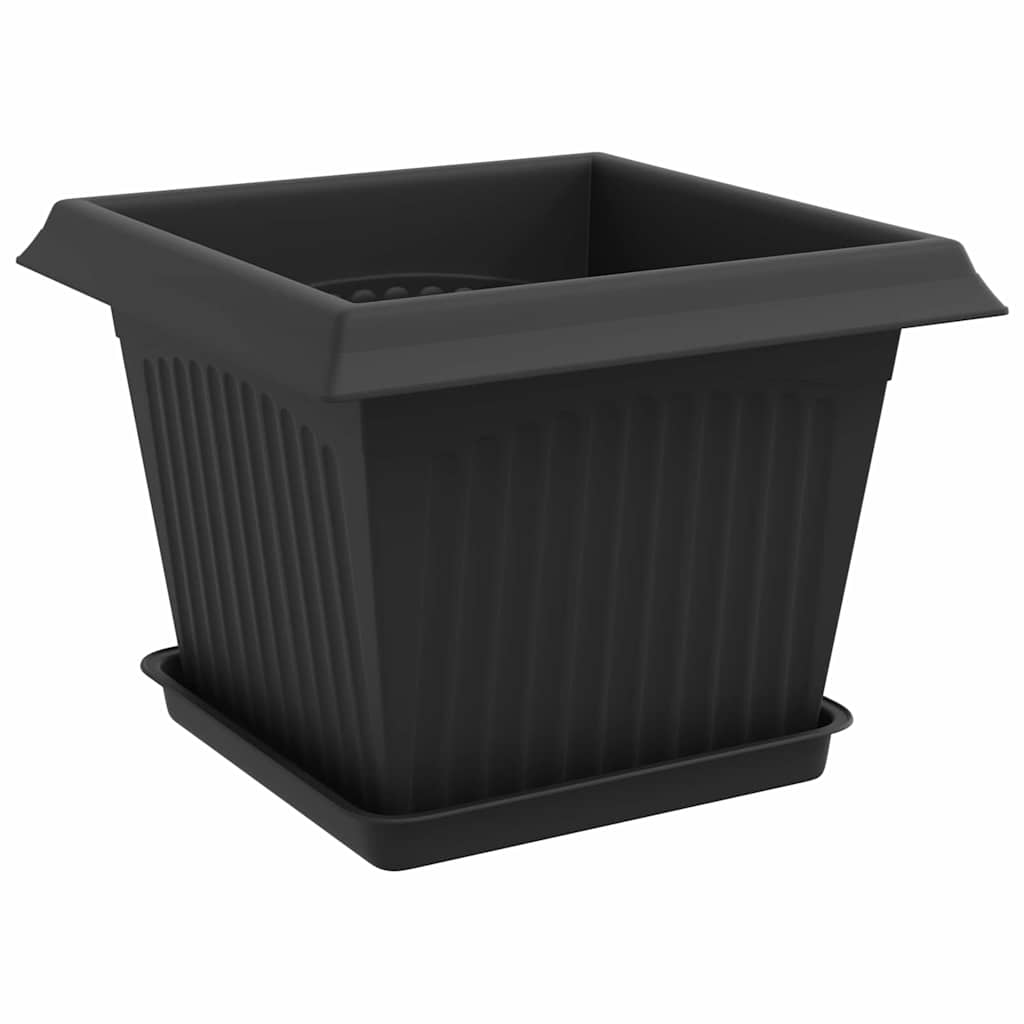 Plant Pots 6 pcs Black 23 x 23 x 17.5 cm Plastic