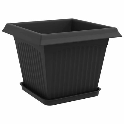 Plant Pots 6 pcs Black 28.5 x 28.5 x 22 cm Plastic
