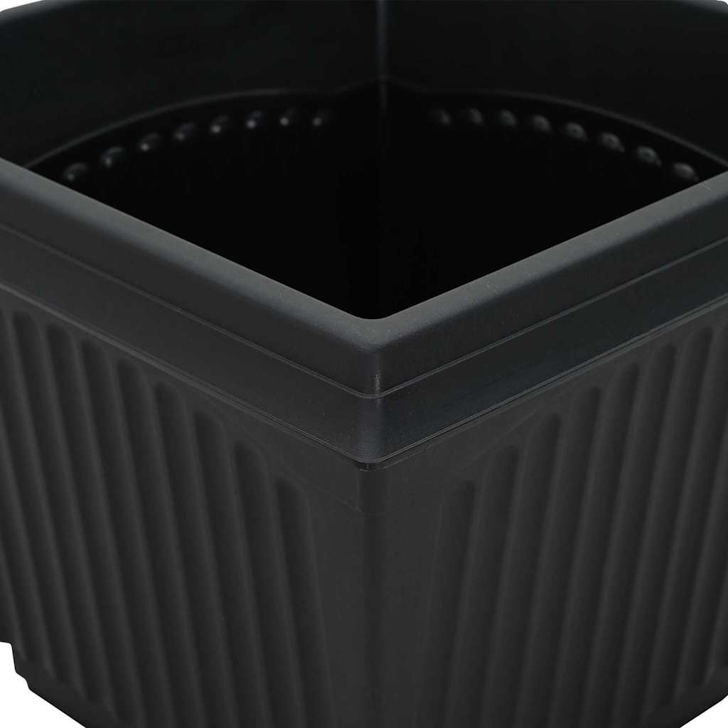 Plant Pots 6 pcs Black 33 x 33 x 26 cm Plastic
