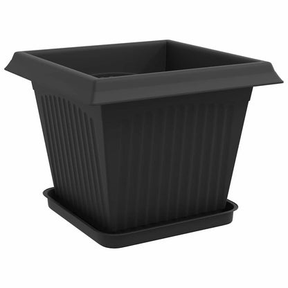 Plant Pots 6 pcs Black 33 x 33 x 26 cm Plastic