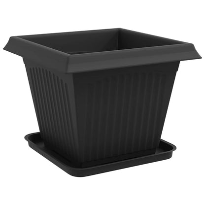 Plant Pots 6 pcs Black 38 x 38 x 30 cm Plastic