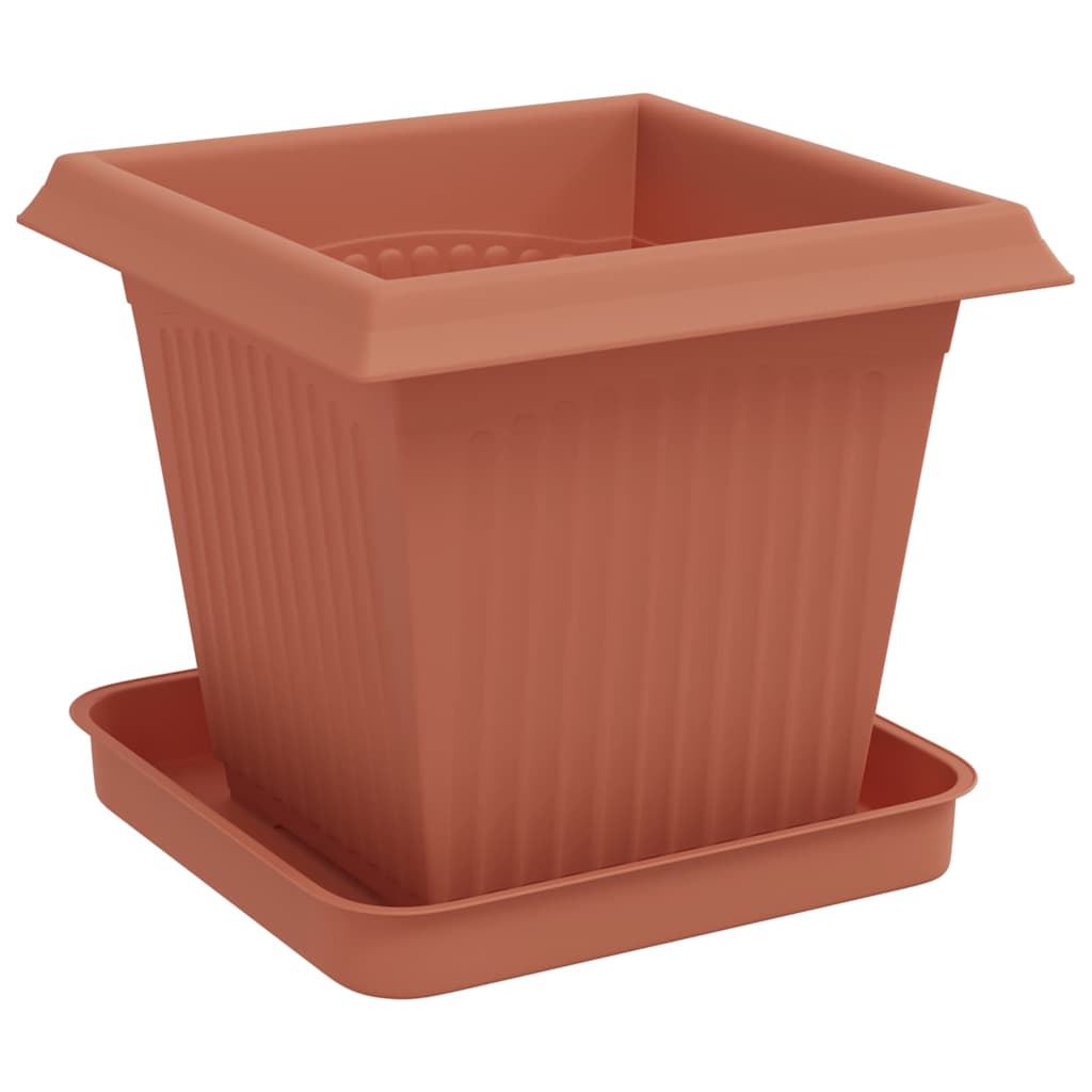 Plant Pots 24 pcs Brick Red 16 x 16 x 14 cm Plastic