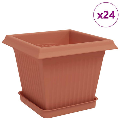 Plant Pots 24 pcs Brick Red 20 x 20 x 16 cm Plastic
