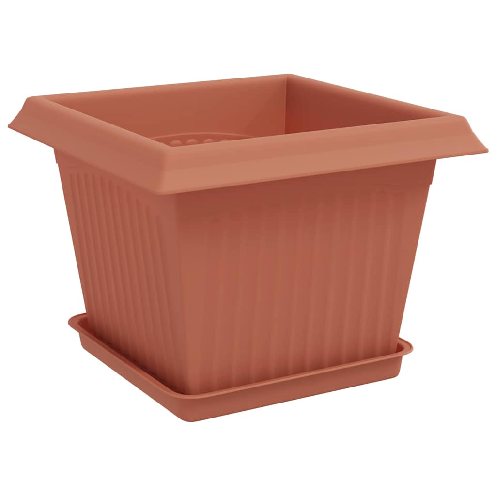 Plant Pots 24 pcs Brick Red 23 x 23 x 17.5 cm Plastic