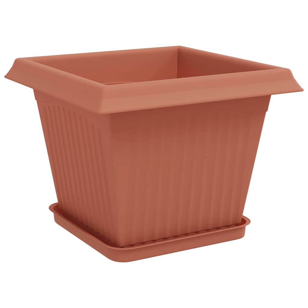 Plant Pots 24 pcs Brick Red 28.5 x 28.5 x 22 cm Plastic