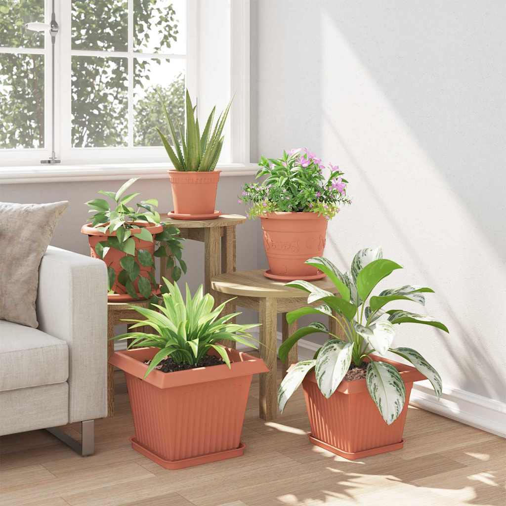 Plant Pots 24 pcs Brick Red 33 x 33 x 26 cm Plastic