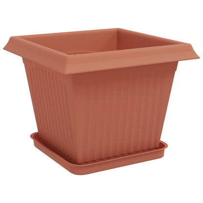 Plant Pots 24 pcs Brick Red 33 x 33 x 26 cm Plastic