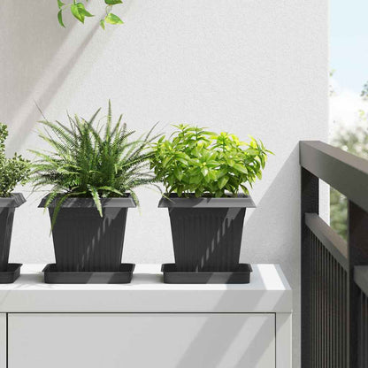 Plant Pots 24 pcs Black 16 x 16 x 14 cm Plastic