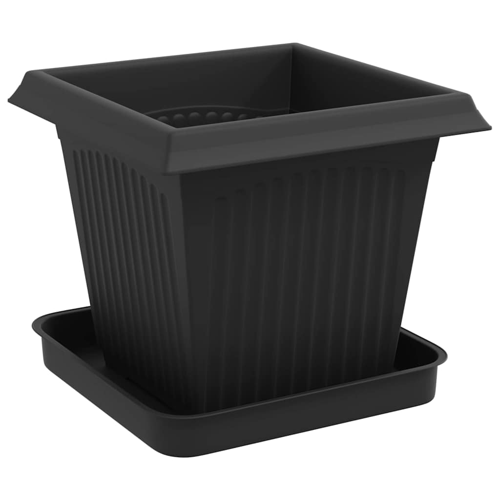 Plant Pots 24 pcs Black 16 x 16 x 14 cm Plastic