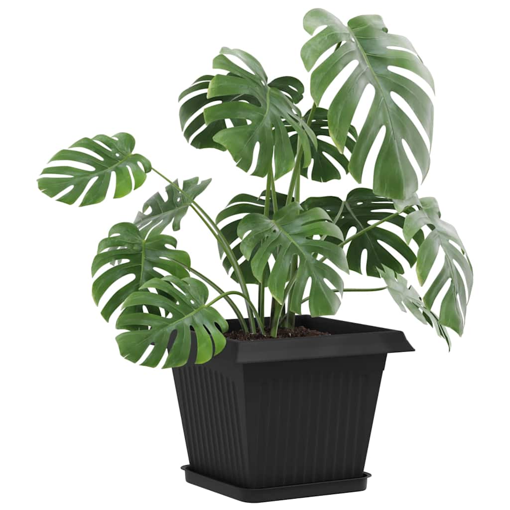 Plant Pots 24 pcs Black 28.5 x 28.5 x 22 cm Plastic