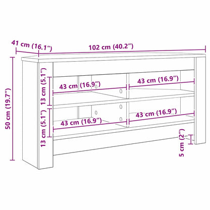 Corner TV Cabinet 102 x 40.5 x 45 cm Smoked Oak Engineered Wood