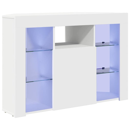 Corner LED TV Cabinet 100x40x68cm White Engineered Wood