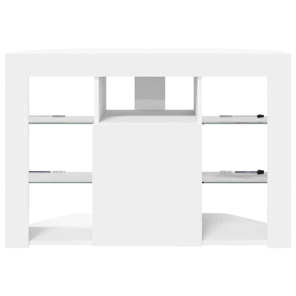 Corner LED TV Cabinet White 100x40x68cm Engineered Wood