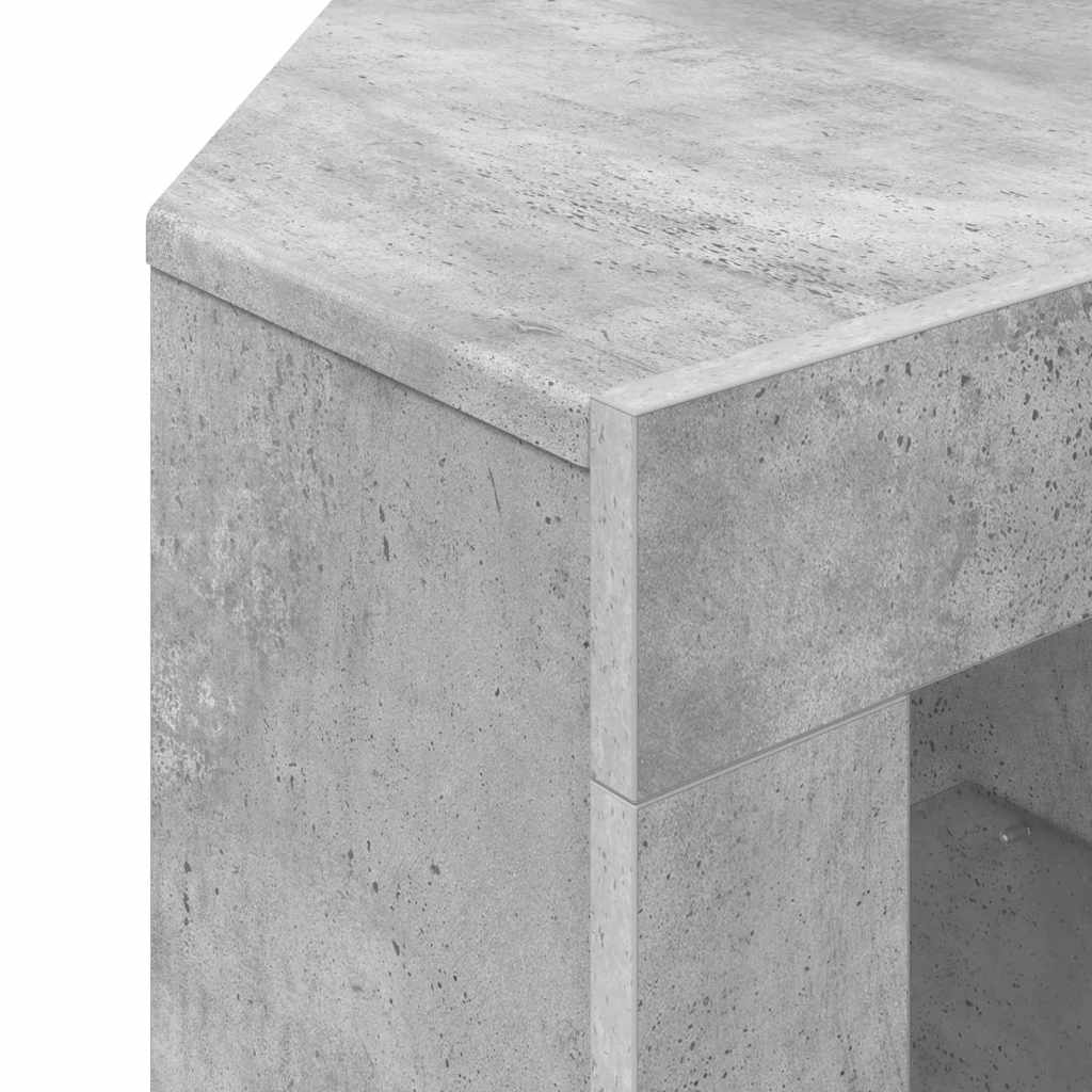 Corner LED TV Cabinet 100x40x68cm Concrete Grey Engineered Wood