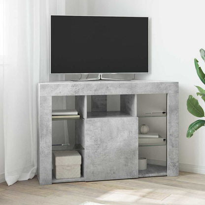 Corner LED TV Cabinet 100x40x68cm Concrete Grey Engineered Wood
