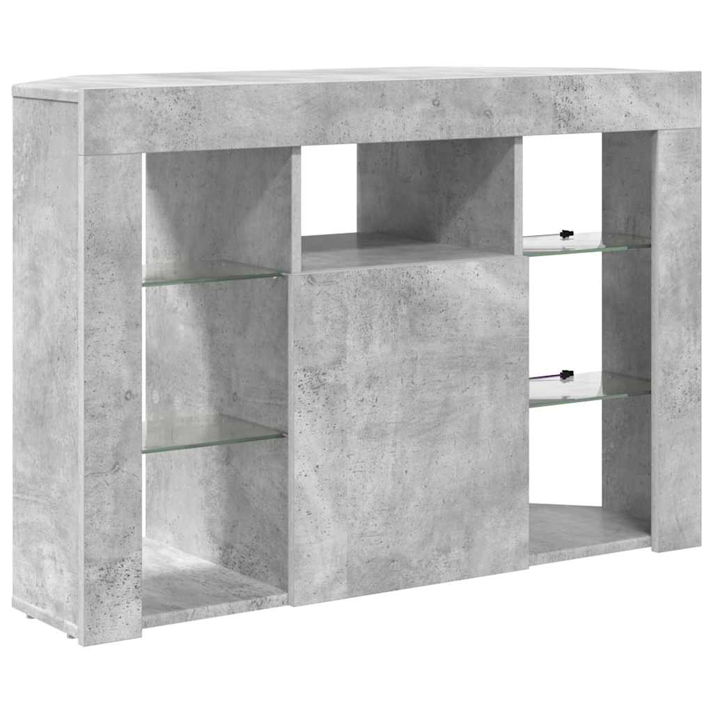 Corner LED TV Cabinet 100x40x68cm Concrete Grey Engineered Wood