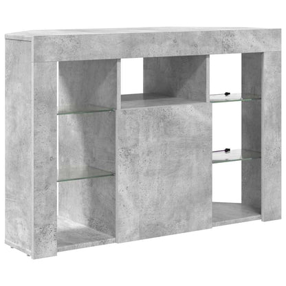 Corner LED TV Cabinet 100x40x68cm Concrete Grey Engineered Wood