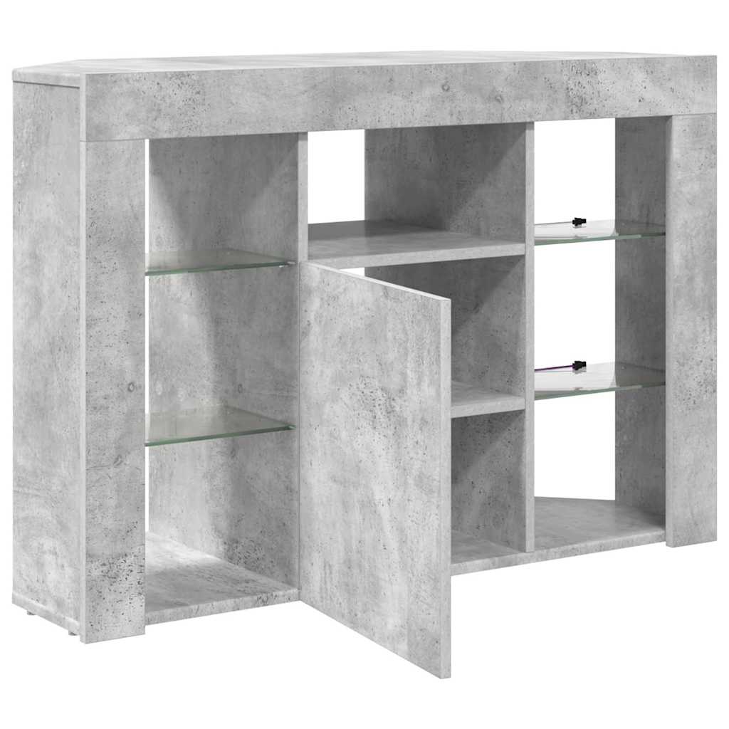 Corner LED TV Cabinet 100x40x68cm Concrete Grey Engineered Wood