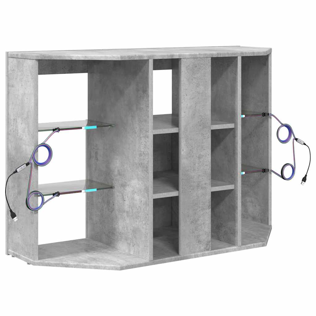 Corner LED TV Cabinet 100x40x68cm Concrete Grey Engineered Wood