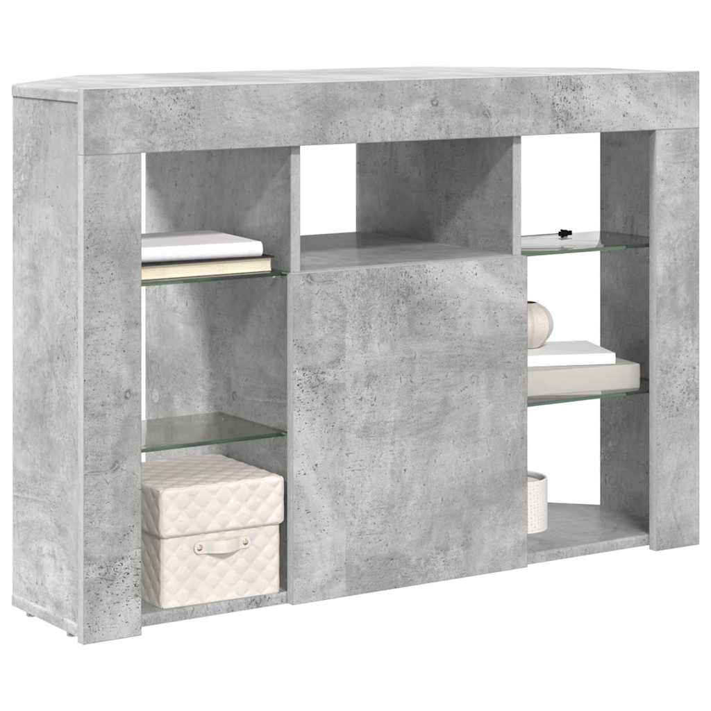Corner LED TV Cabinet 100x40x68cm Concrete Grey Engineered Wood