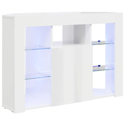 Corner LED TV Cabinet Wall-mounted High gloss White 100x40x68cm