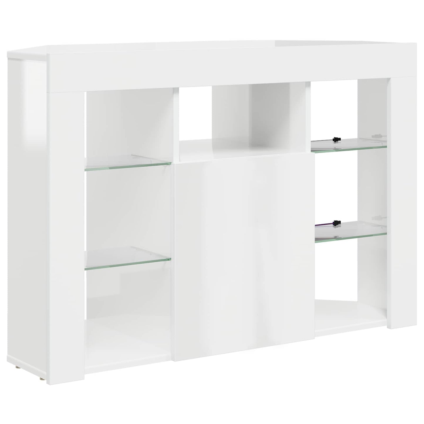 Corner LED TV Cabinet Wall-mounted High gloss White 100x40x68cm