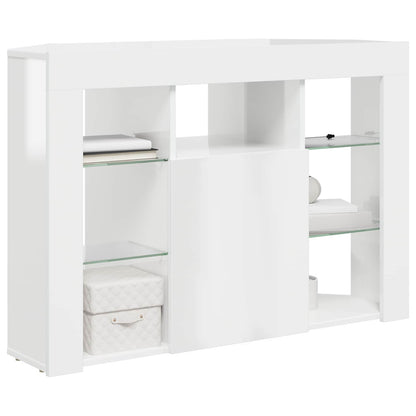 Corner LED TV Cabinet Wall-mounted High gloss White 100x40x68cm