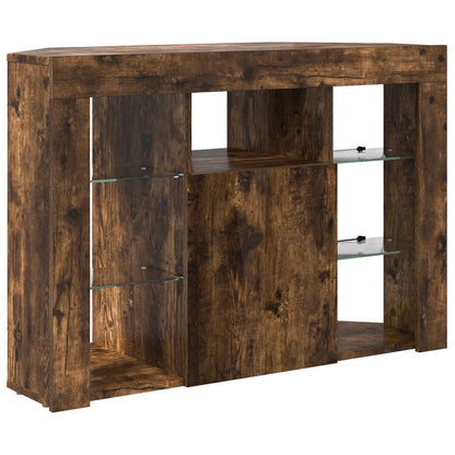 Corner LED TV Cabinet 100x40x68cm Smoked Oak Engineered Wood