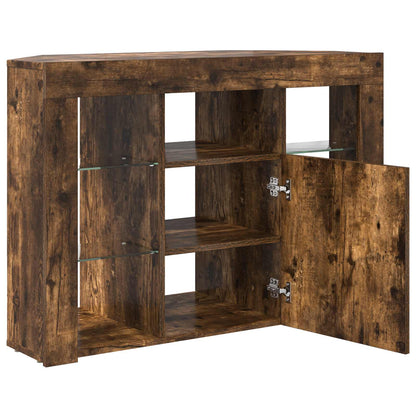 Corner LED TV Cabinet 100x40x68cm Smoked Oak Engineered Wood